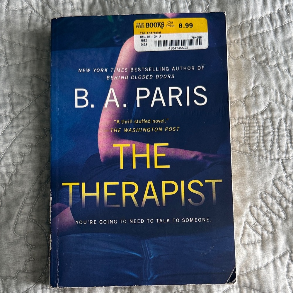 B. A. Paris "The Therapist" Paperback